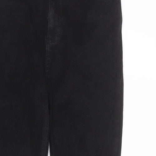 New Look Womens Black Cotton Skinny Jeans Size 10 L27 in Regular Zip - Frayed Hem