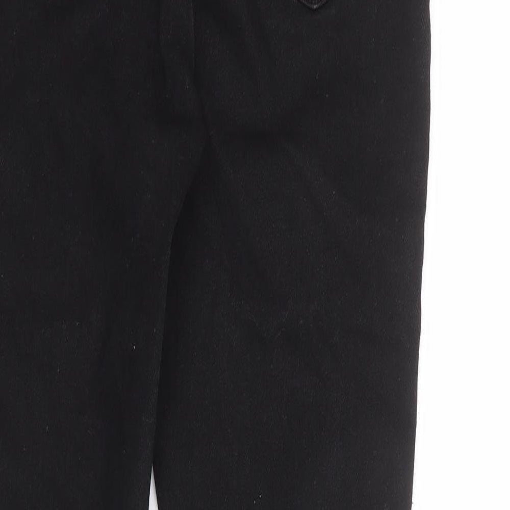 New Look Womens Black Cotton Skinny Jeans Size 10 L27 in Regular Zip - Frayed Hem