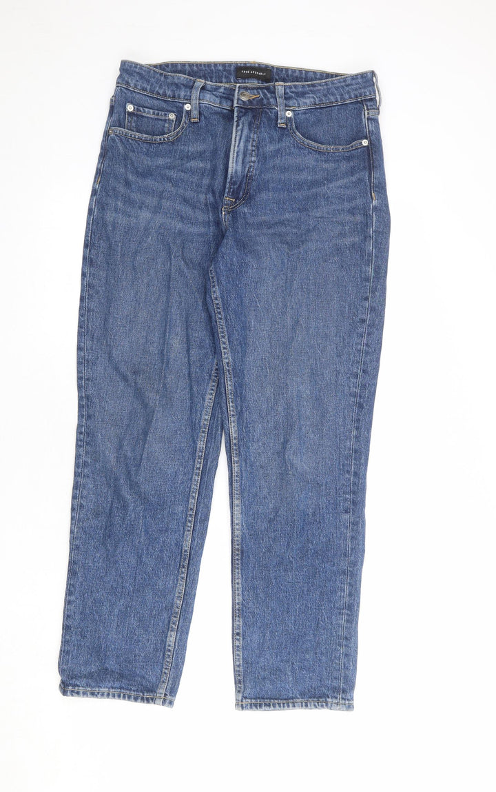 Free Assembly Womens Blue Cotton Straight Jeans Size 8 L28 in Regular Zip