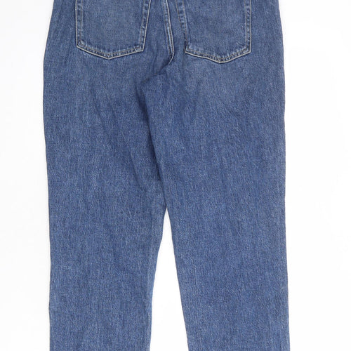 Free Assembly Womens Blue Cotton Straight Jeans Size 8 L28 in Regular Zip
