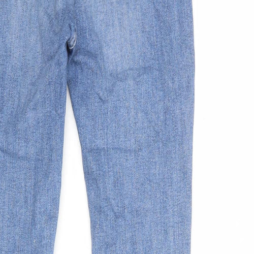 Marks and Spencer Womens Blue Cotton Bootcut Jeans Size 10 L30 in Regular Zip