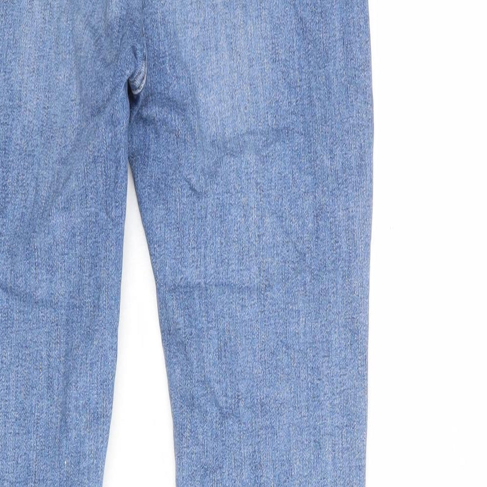 Marks and Spencer Womens Blue Cotton Bootcut Jeans Size 10 L30 in Regular Zip