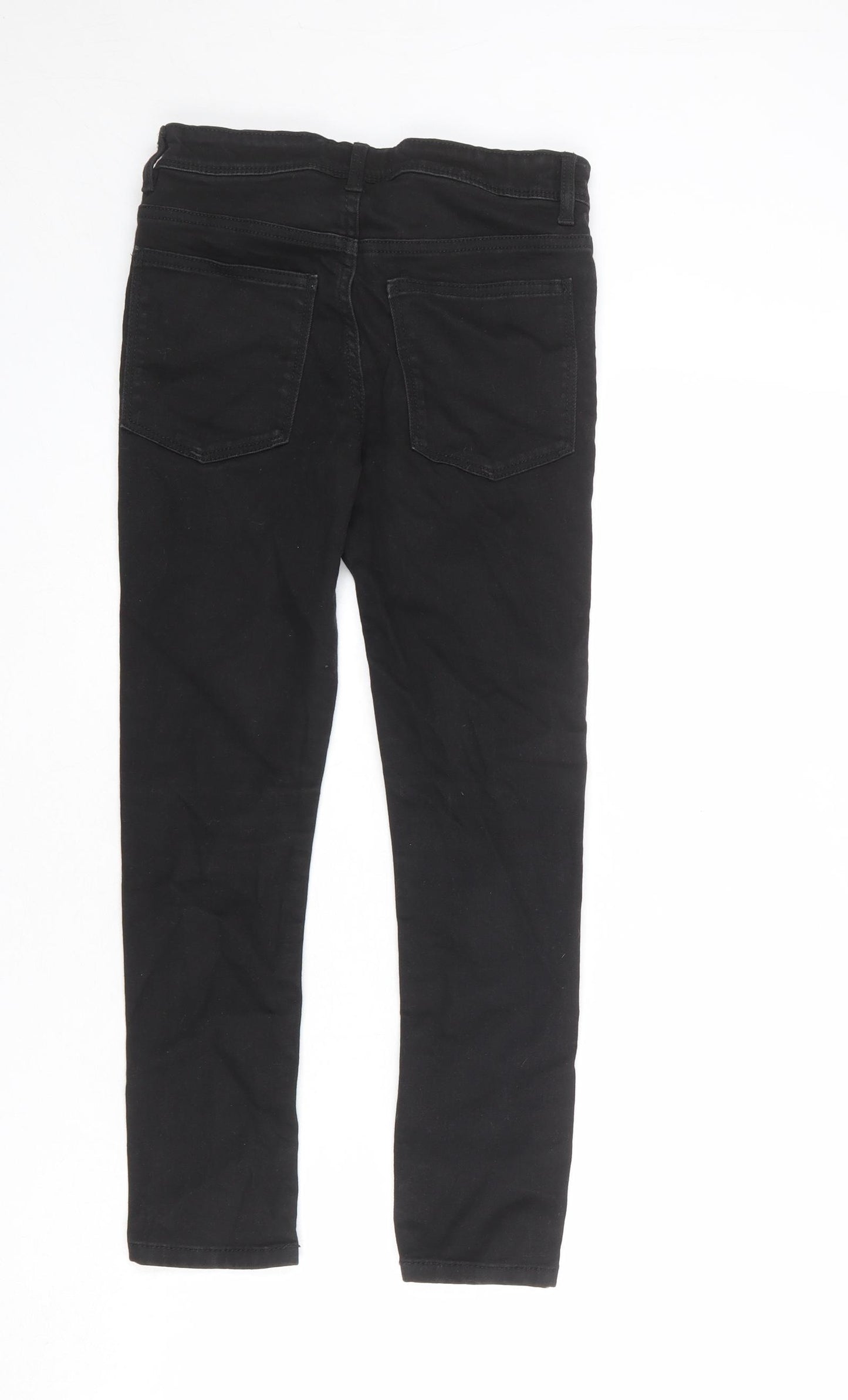 NEXT Boys Black Cotton Skinny Jeans Size 10 Years L24 in Regular Zip