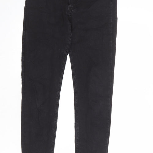Pull&Bear Womens Black Cotton Skinny Jeans Size 12 L27 in Regular Zip