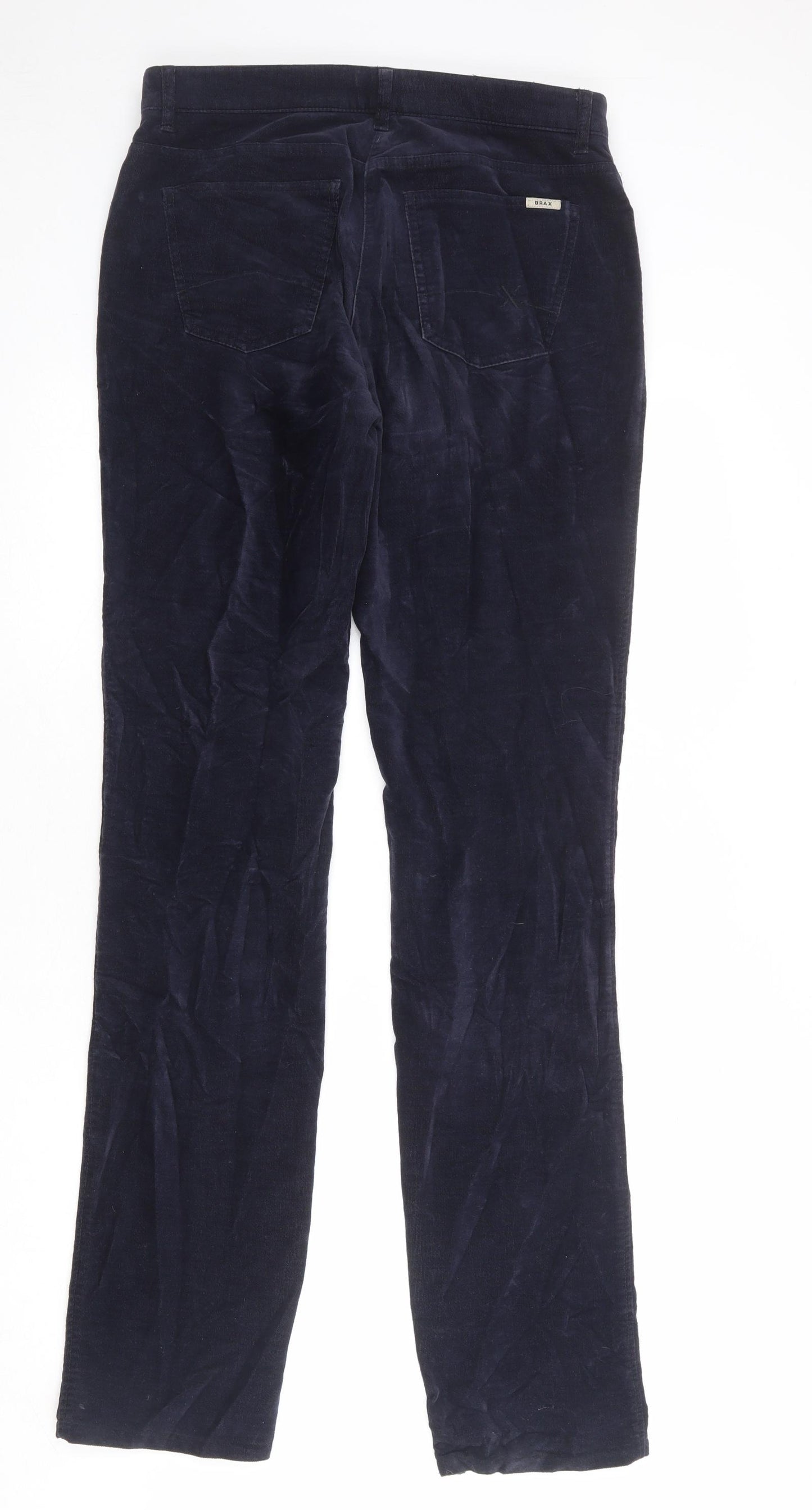 BRAX Mens Blue Cotton Trousers Size 32 in L34 in Regular Zip