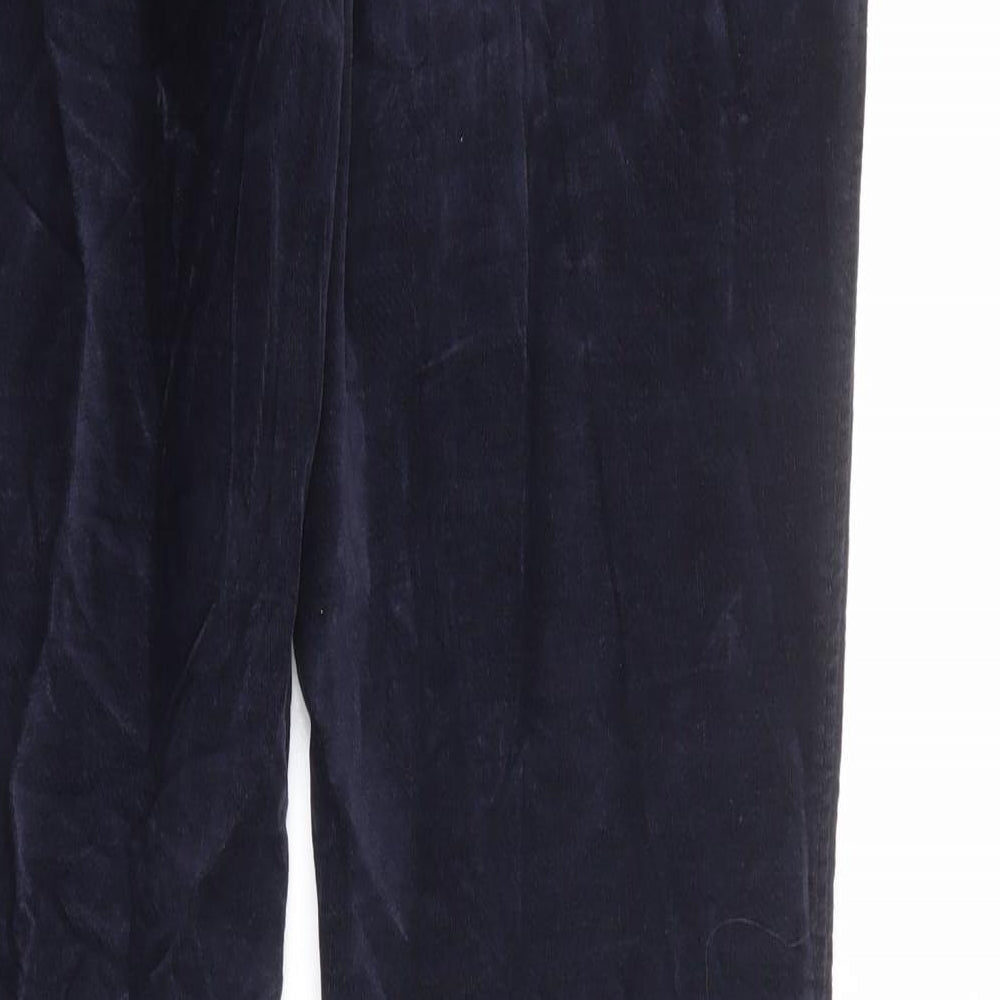 BRAX Mens Blue Cotton Trousers Size 32 in L34 in Regular Zip