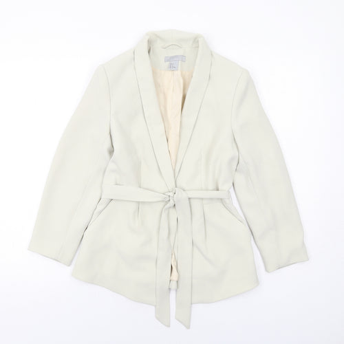 H&M Womens Beige Jacket Blazer Size 6 Snap
