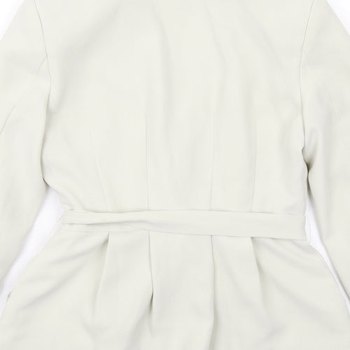 H&M Womens Beige Jacket Blazer Size 6 Snap