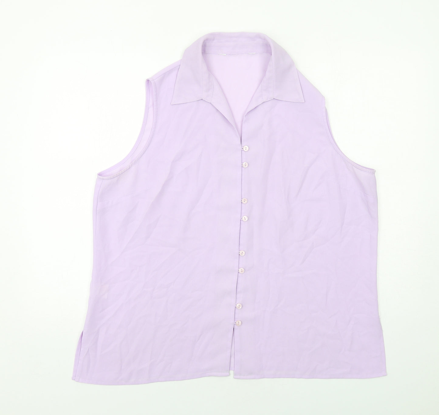 Isabelle Womens Purple Polyester Basic Button-Up Size 2XS Collared
