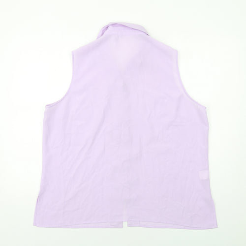 Isabelle Womens Purple Polyester Basic Button-Up Size 2XS Collared