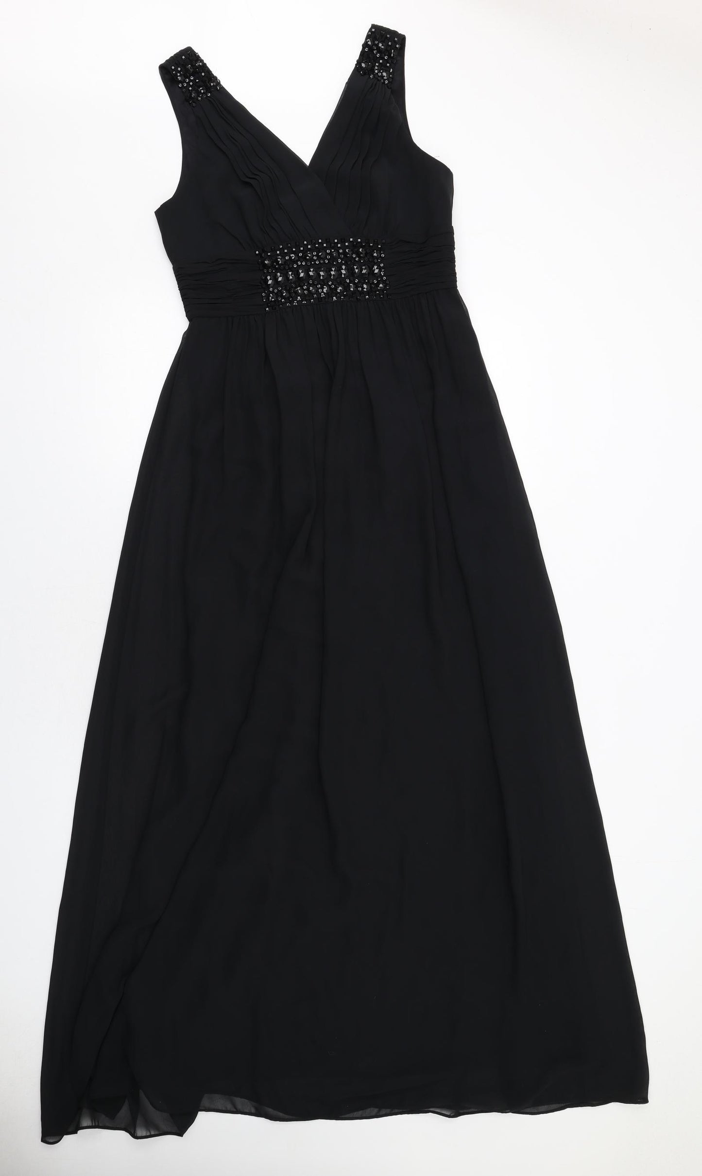 Planet Womens Black Patent Leather Maxi Size 8 V-Neck Zip