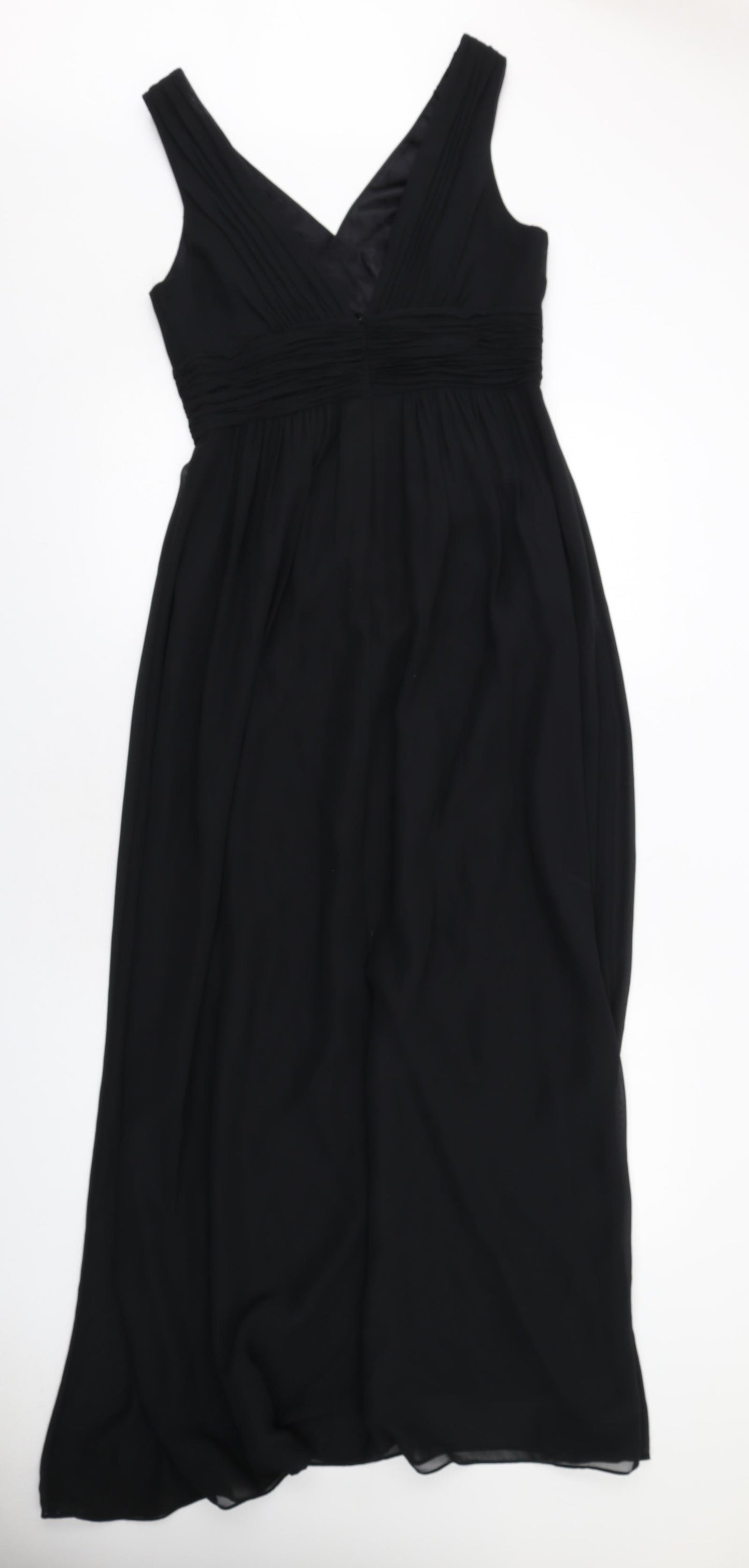 Planet Womens Black Patent Leather Maxi Size 8 V-Neck Zip