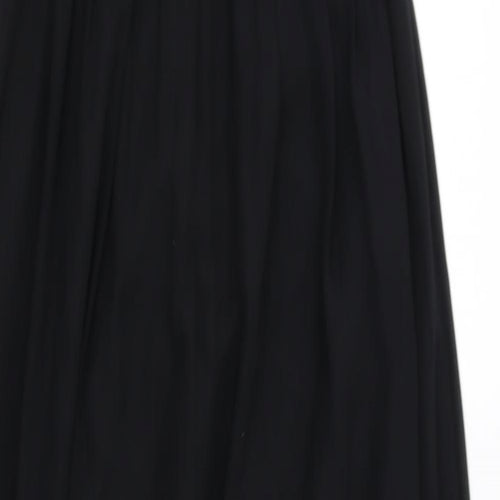 Planet Womens Black Patent Leather Maxi Size 8 V-Neck Zip