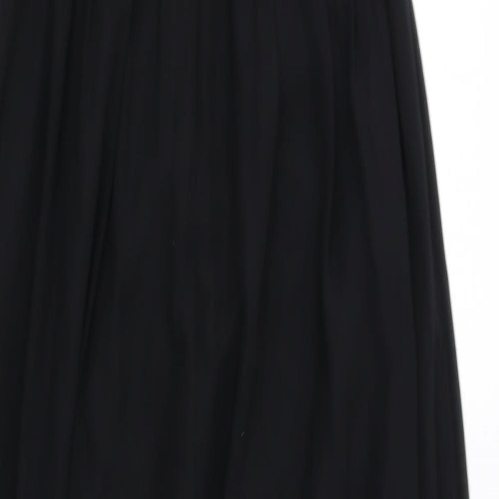 Planet Womens Black Patent Leather Maxi Size 8 V-Neck Zip