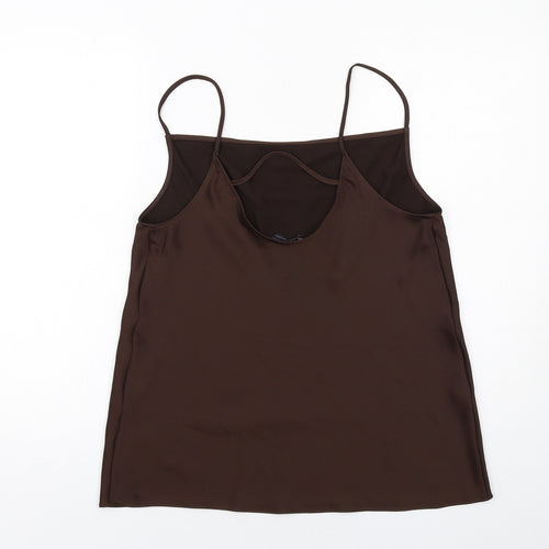 Marks and Spencer Womens Brown Polyester Camisole Tank Size 14 Cowl Neck