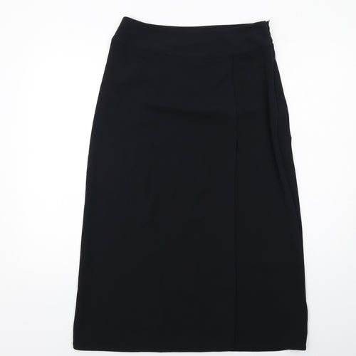 Marks and Spencer Womens Black Polyester A-Line Skirt Size 10 Zip