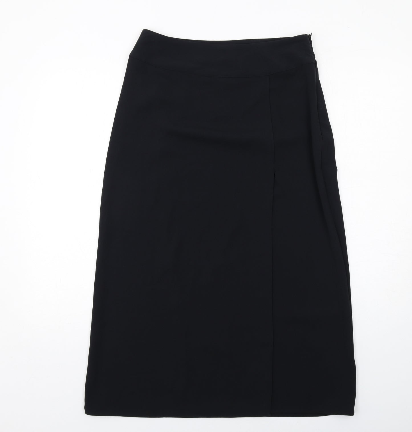 Marks and Spencer Womens Black Polyester A-Line Skirt Size 10 Zip