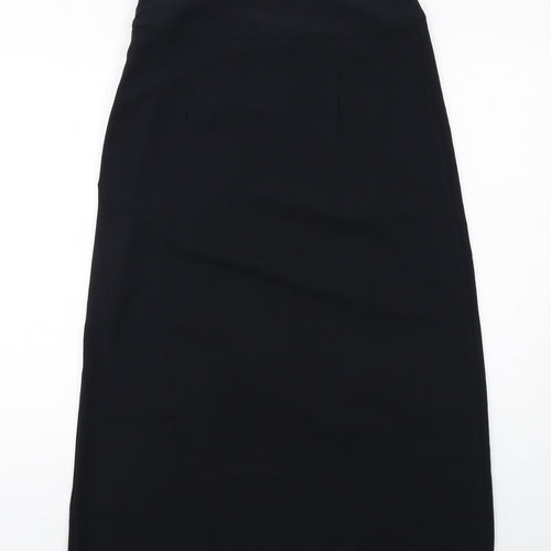 Marks and Spencer Womens Black Polyester A-Line Skirt Size 10 Zip