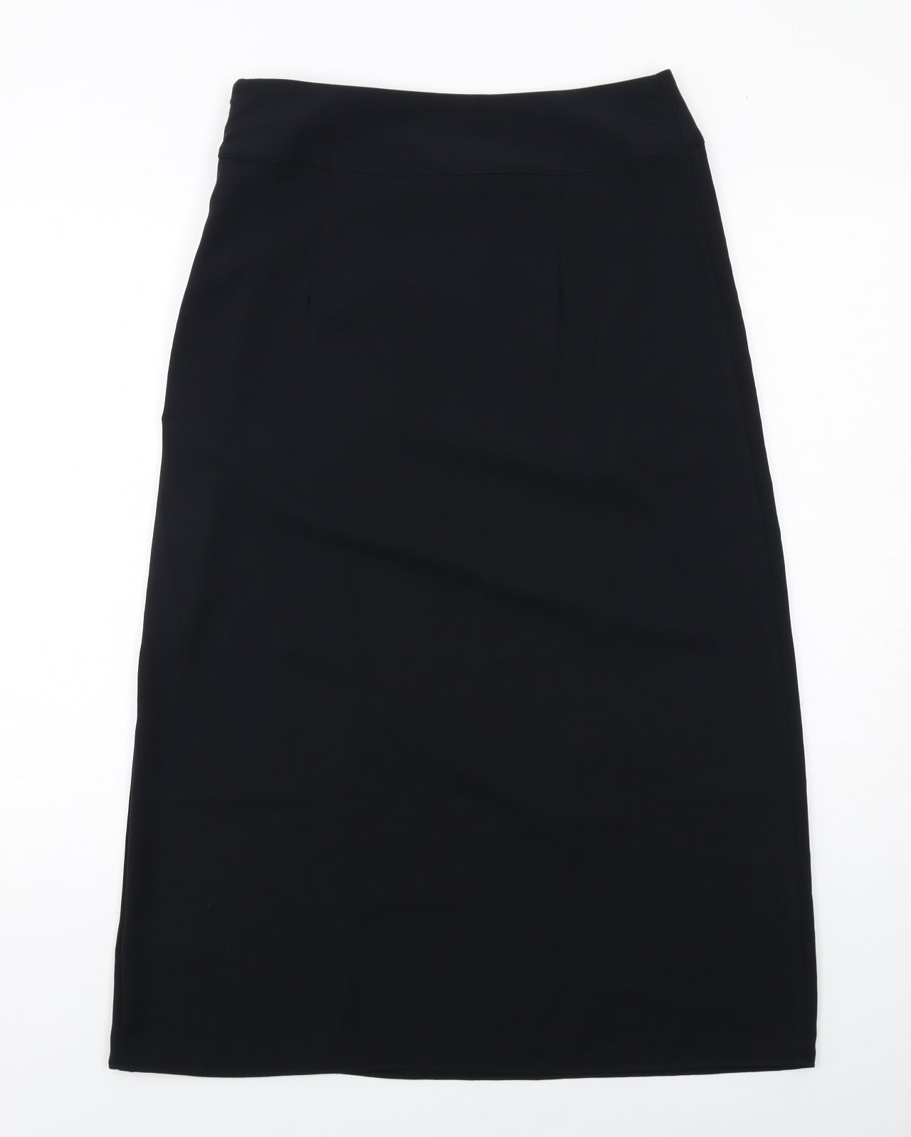 Marks and Spencer Womens Black Polyester A-Line Skirt Size 10 Zip