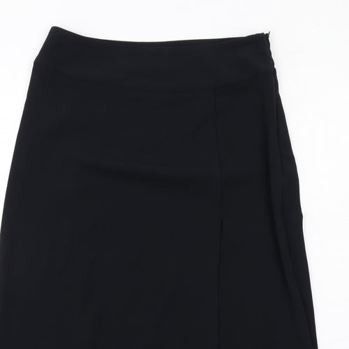 Marks and Spencer Womens Black Polyester A-Line Skirt Size 10 Zip