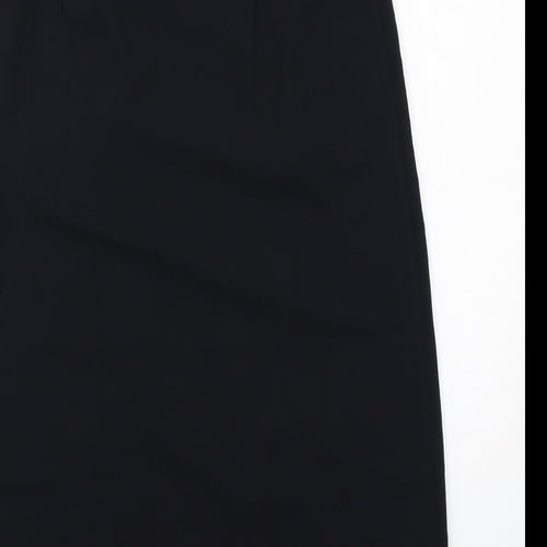 Marks and Spencer Womens Black Polyester A-Line Skirt Size 10 Zip