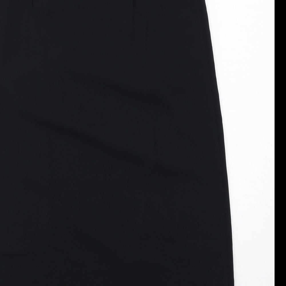 Marks and Spencer Womens Black Polyester A-Line Skirt Size 10 Zip