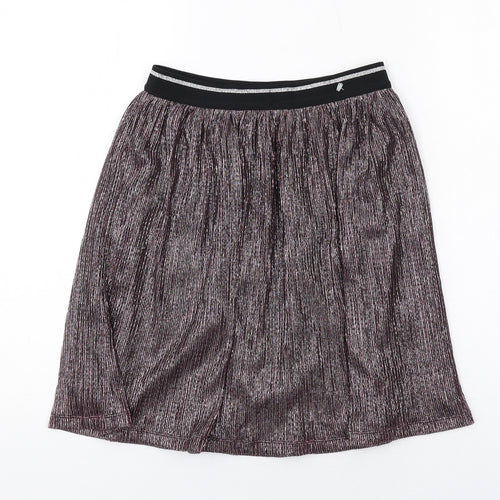 Marks and Spencer Girls Multicoloured Polyester Mini Skirt Size 11-12 Years Regular Pull On