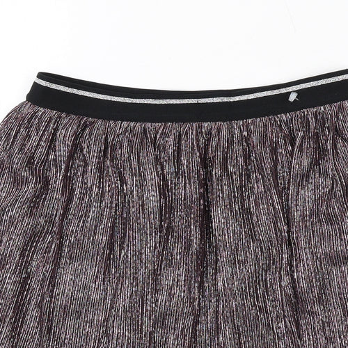 Marks and Spencer Girls Multicoloured Polyester Mini Skirt Size 11-12 Years Regular Pull On