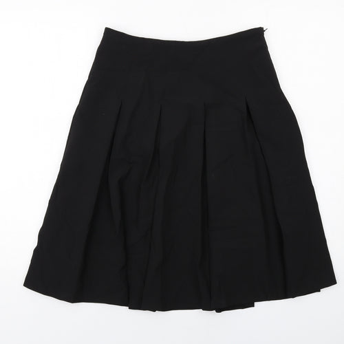 Oasis Womens Black Polyester Pleated Skirt Size 8 Zip