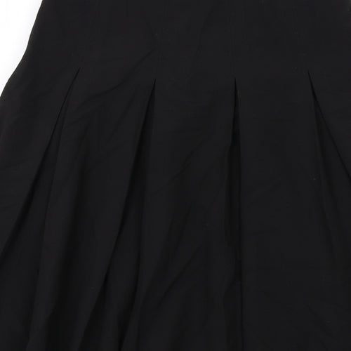 Oasis Womens Black Polyester Pleated Skirt Size 8 Zip