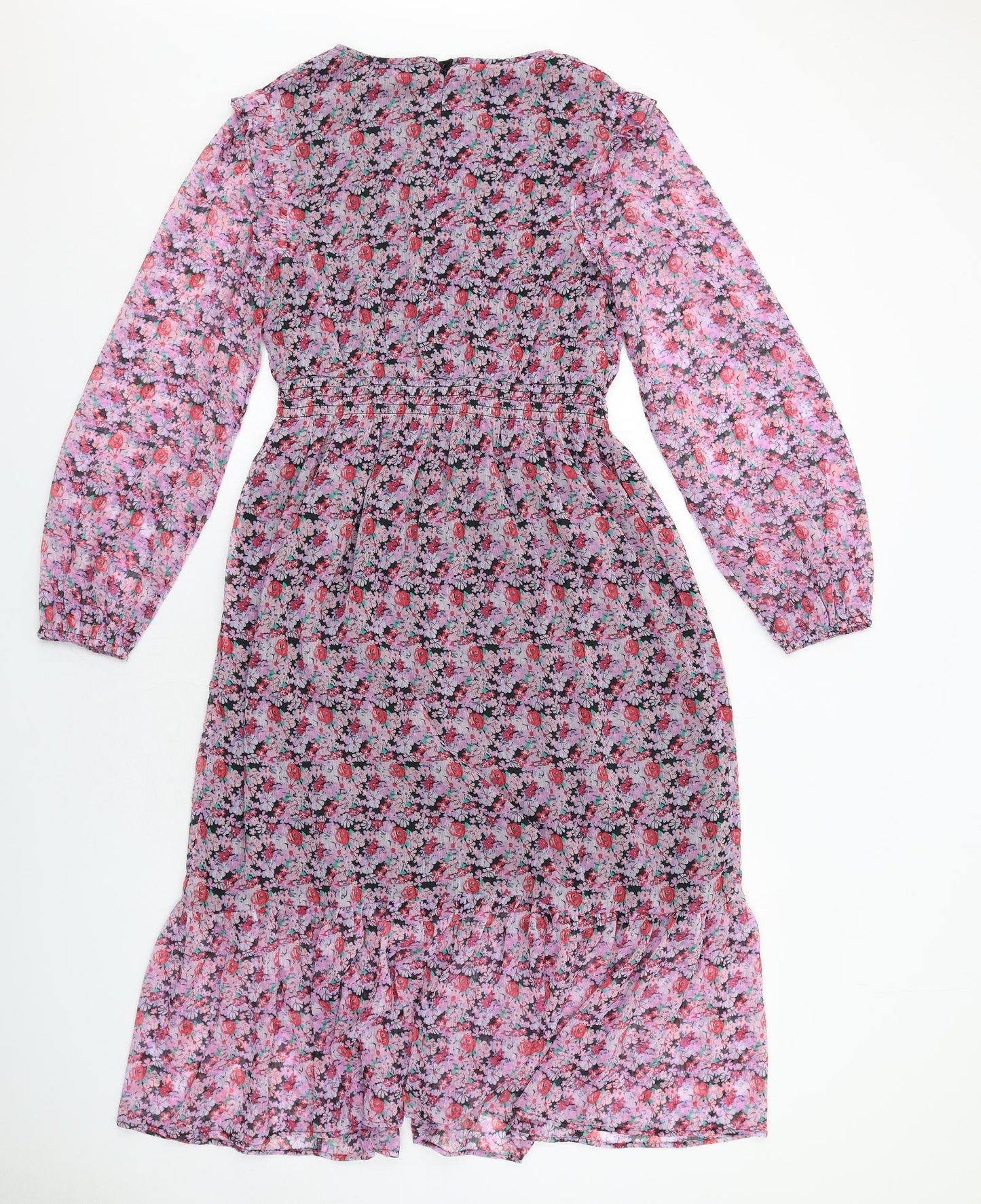 Marks and Spencer Girls Multicoloured Floral Polyester Maxi Size 14-15 Years Boat Neck Zip