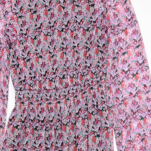 Marks and Spencer Girls Multicoloured Floral Polyester Maxi Size 14-15 Years Boat Neck Zip