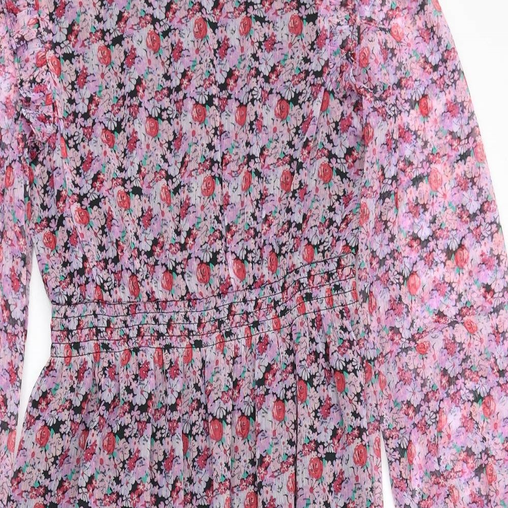 Marks and Spencer Girls Multicoloured Floral Polyester Maxi Size 14-15 Years Boat Neck Zip
