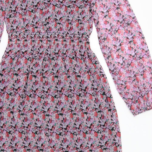 Marks and Spencer Girls Multicoloured Floral Polyester Maxi Size 14-15 Years Boat Neck Zip