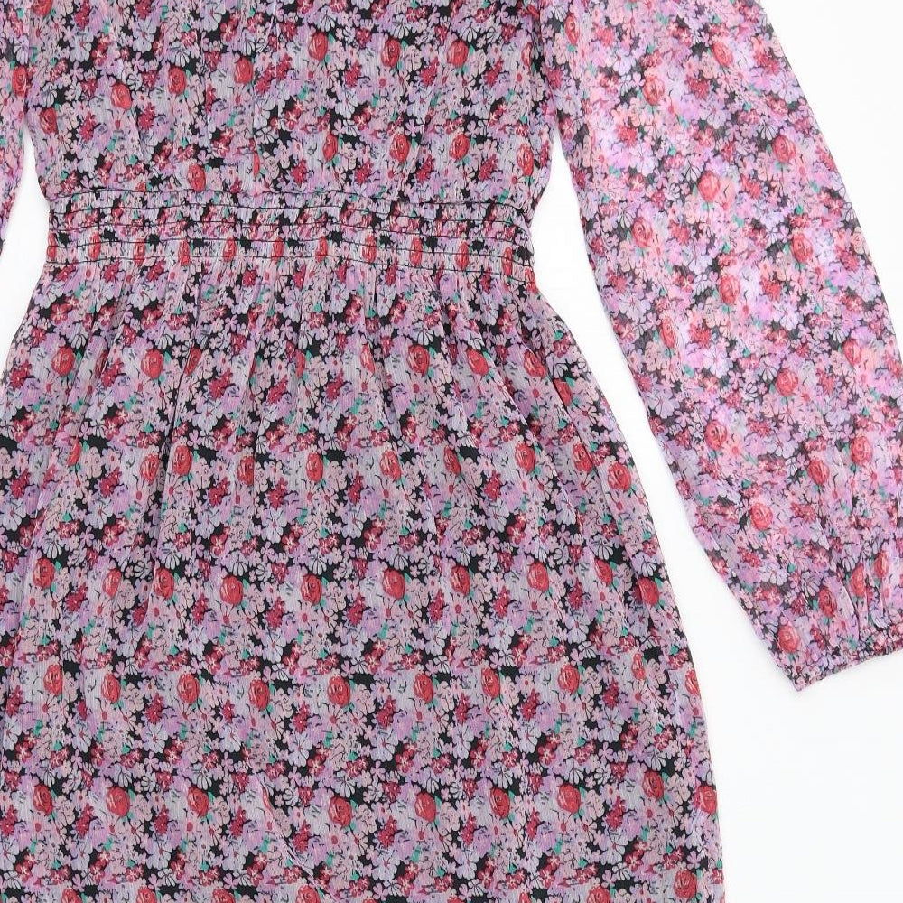 Marks and Spencer Girls Multicoloured Floral Polyester Maxi Size 14-15 Years Boat Neck Zip
