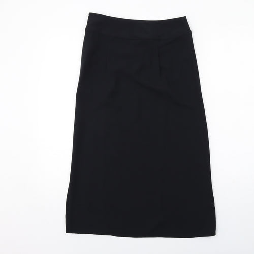 Marks and Spencer Womens Black Polyester A-Line Skirt Size 8 Zip