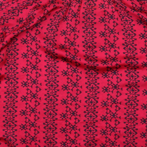 Gap Womens Pink Geometric Polyester Basic Blouse Size M Round Neck