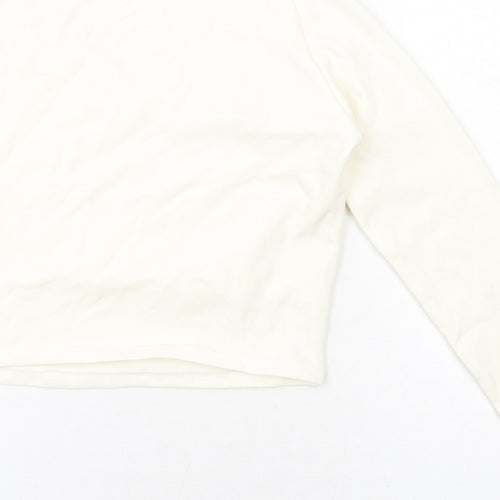 Zara Womens Ivory Cotton Basic Tank Size L V-Neck - Asymmetric Neckline
