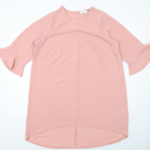 Yours Womens Pink Polyester A-Line Size 18 Round Neck Button