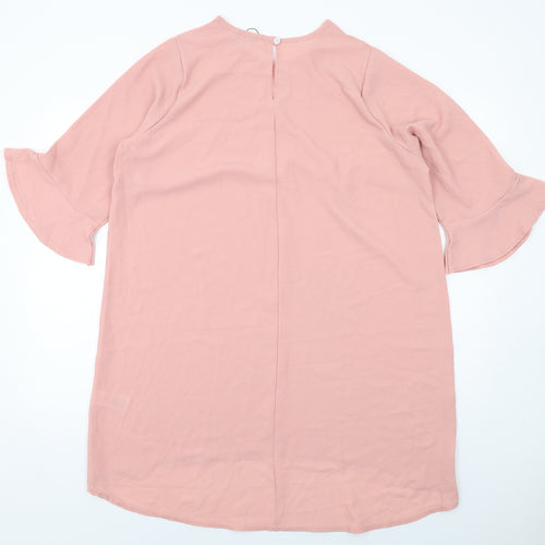 Yours Womens Pink Polyester A-Line Size 18 Round Neck Button