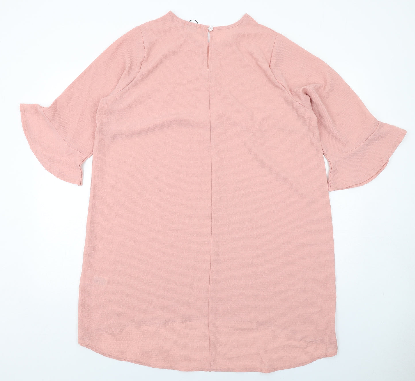 Yours Womens Pink Polyester A-Line Size 18 Round Neck Button