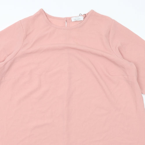Yours Womens Pink Polyester A-Line Size 18 Round Neck Button