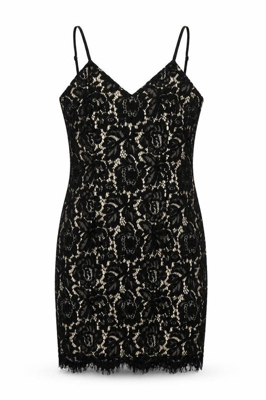 Front view of AX Paris women’s black polyester shift, size UK 10, v-neck zip