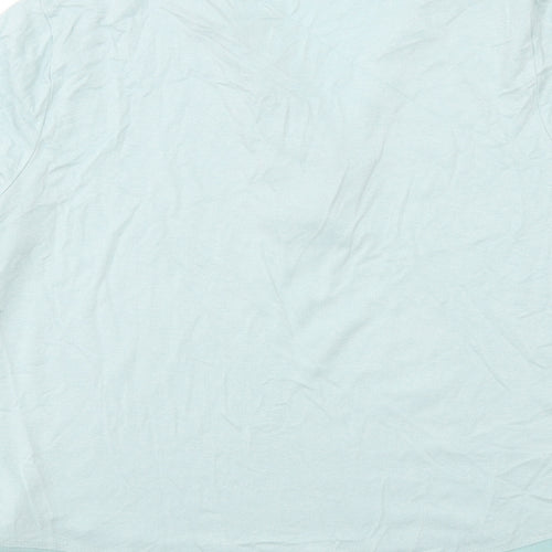 Marks and Spencer Womens Green Viscose Basic T-Shirt Size 12 V-Neck