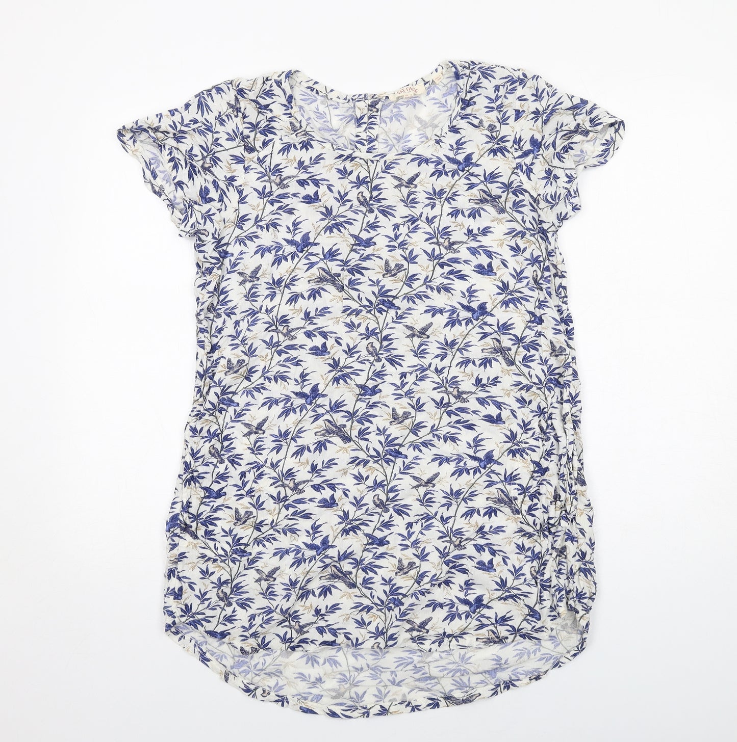 Fat Face Womens Multicoloured Floral Viscose Basic T-Shirt Size 12 Round Neck