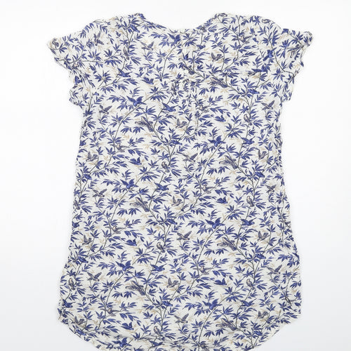 Fat Face Womens Multicoloured Floral Viscose Basic T-Shirt Size 12 Round Neck