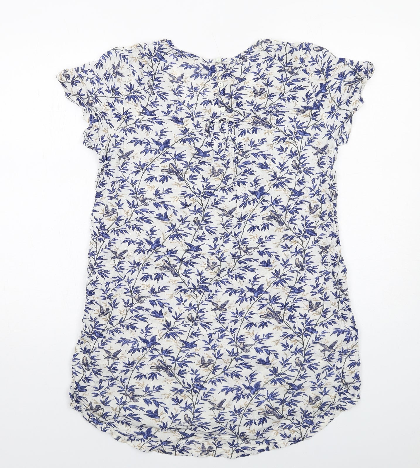 Fat Face Womens Multicoloured Floral Viscose Basic T-Shirt Size 12 Round Neck