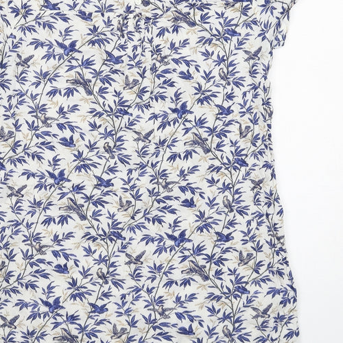 Fat Face Womens Multicoloured Floral Viscose Basic T-Shirt Size 12 Round Neck