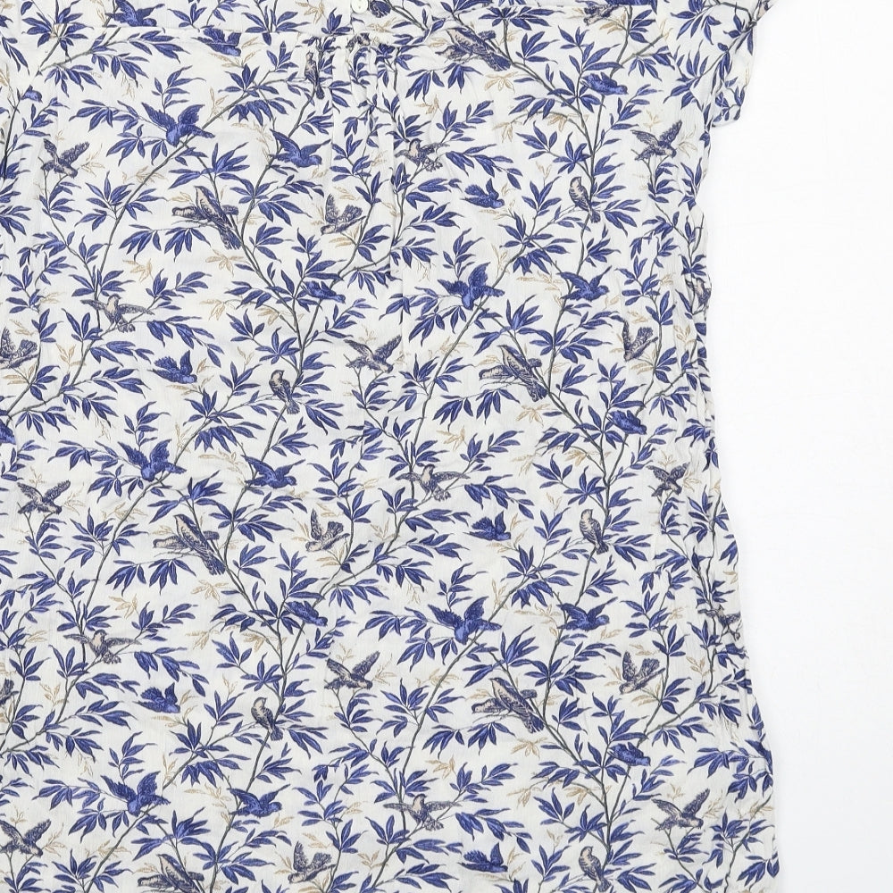 Fat Face Womens Multicoloured Floral Viscose Basic T-Shirt Size 12 Round Neck