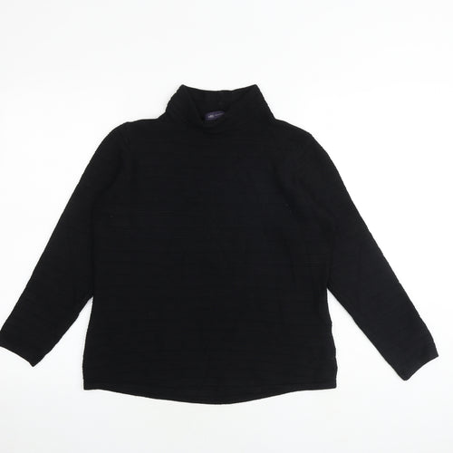 Marks and Spencer Womens Black High Neck Viscose Pullover Jumper Size 14